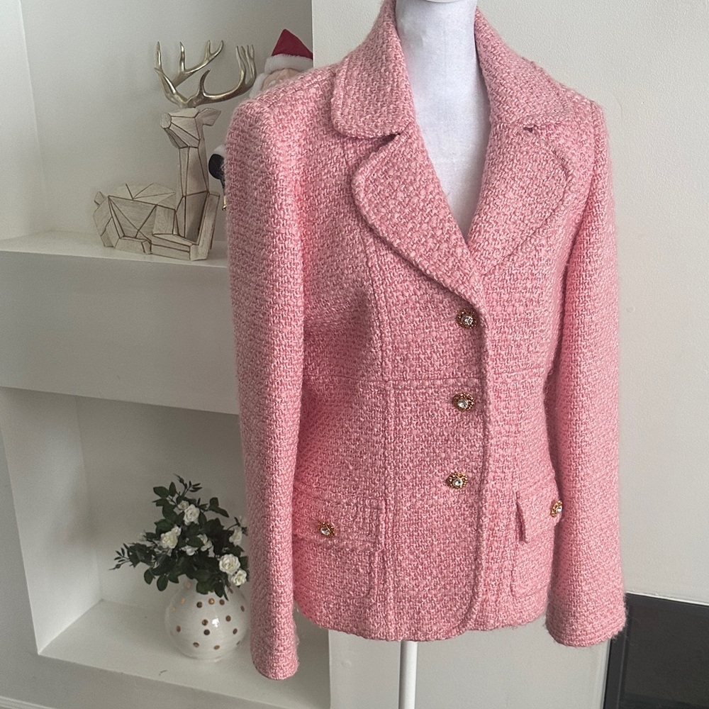 Neiman Marcus Pink Textured Blazer - Picture 3 of 7